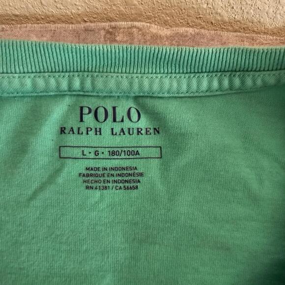 Polo Ralph Lauren Size Large Men's Classic-Fit V-Neck T-Shirt Green - Picture 5 of 5